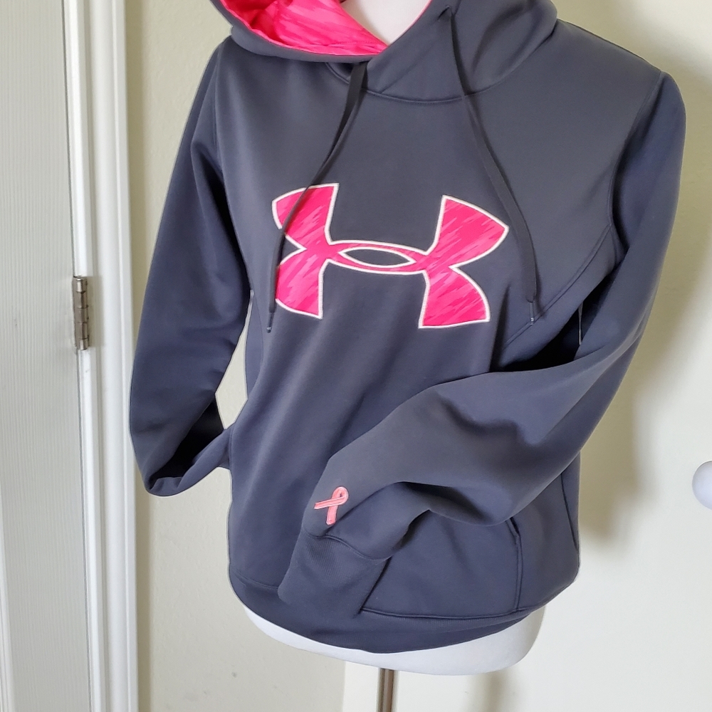 Under Armor Hoodie, Gray and fuchsia Size Medium